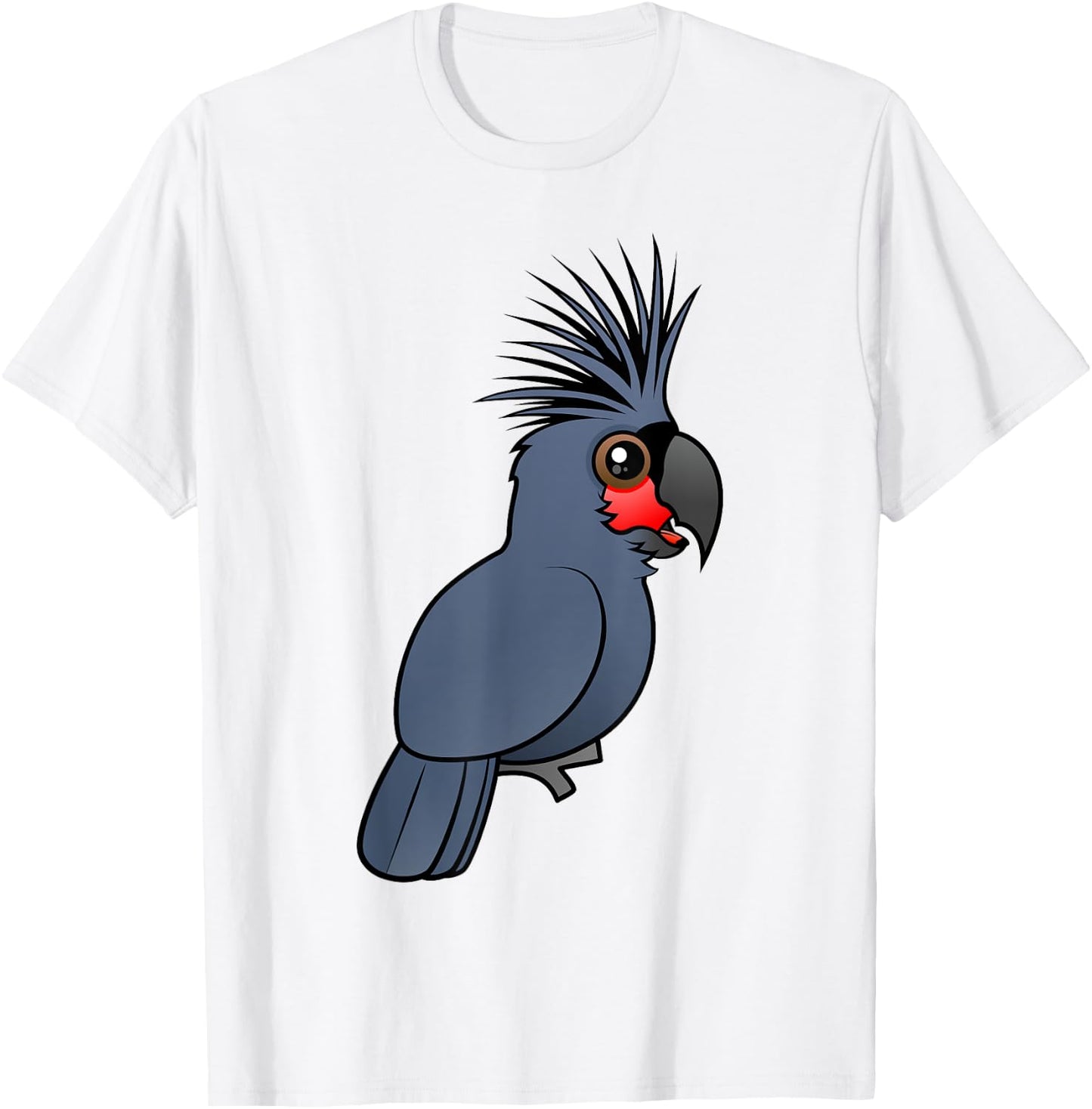 Cute Cartoon Palm Cockatoo Birdorable Bird Species T-Shirt - T-Shirt | White