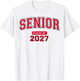 Senior Class of 2027 Graduation Varsity Red Black Letters T-Shirt - T-Shirt | White