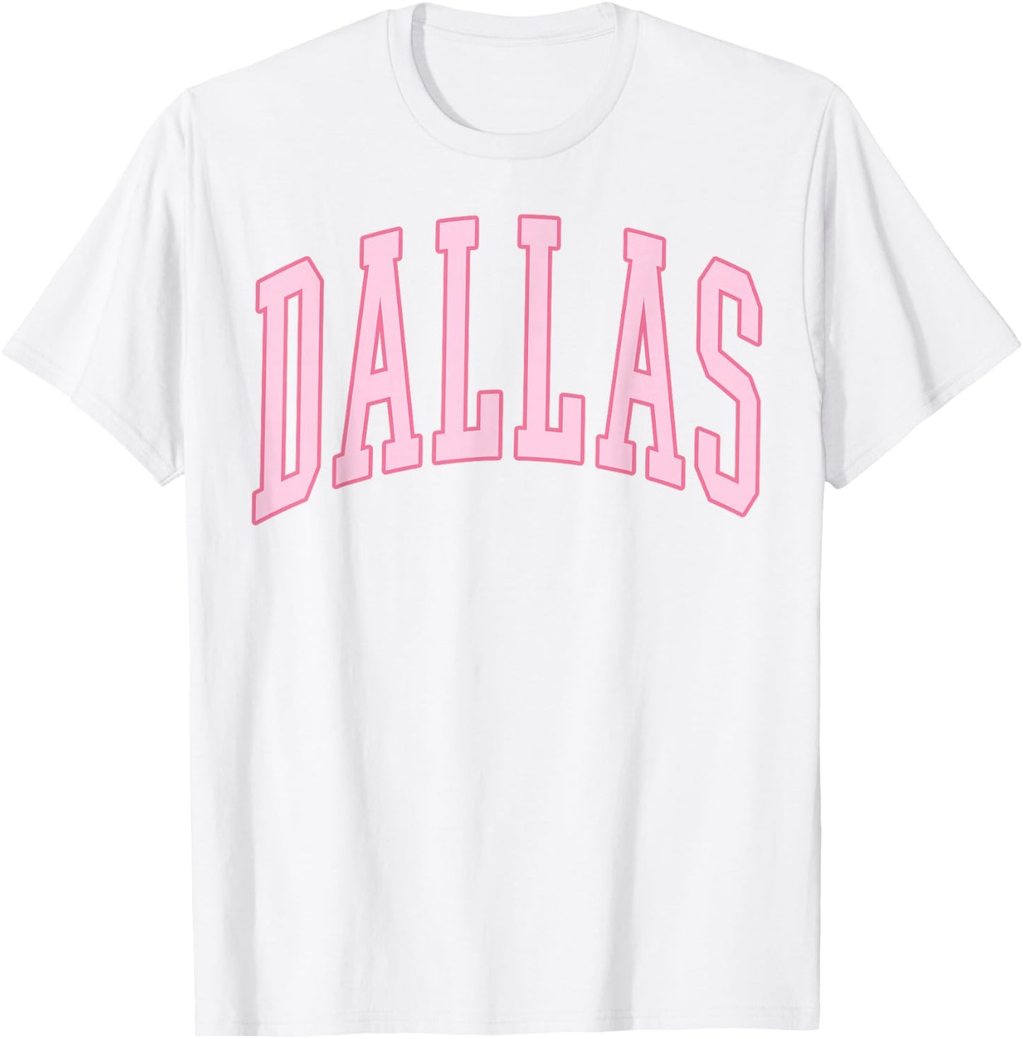 Dallas Vintage Preppy Varsity Pink Sports T-Shirt - T-Shirt | White