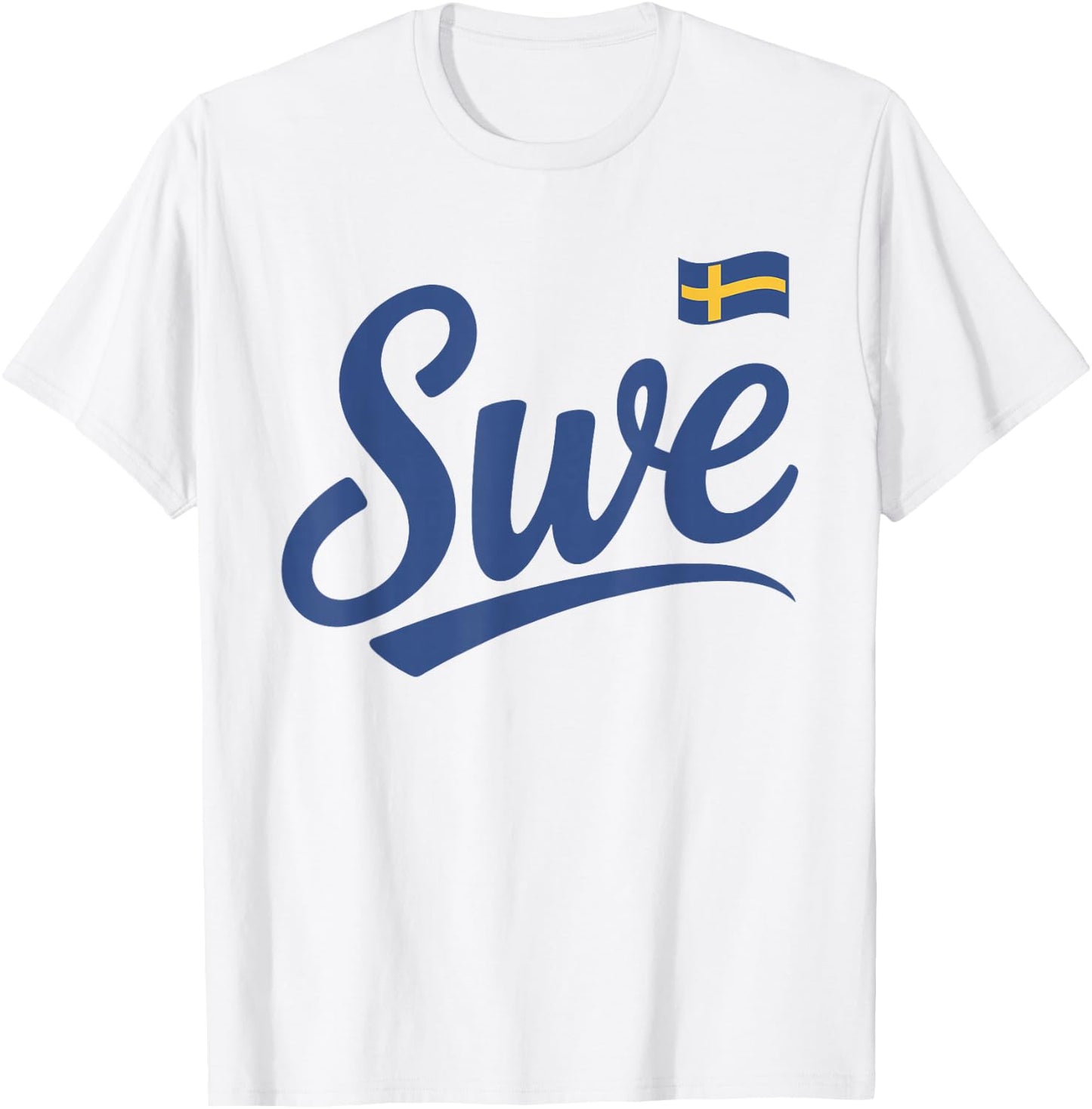 Sweden Vintage Script Fan T-Shirt - T-Shirt | White