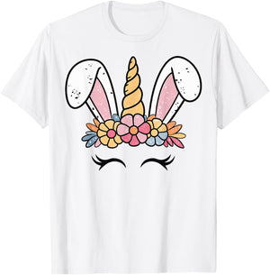 Unicorn Easter Head T-Shirt - T-Shirt | White