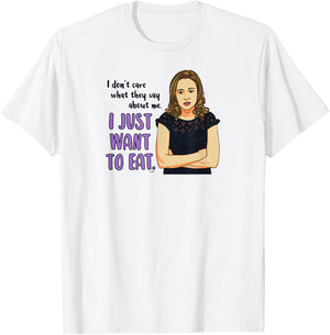 The Office Pam I Just Want To Eat T-Shirt - T-Shirt | White