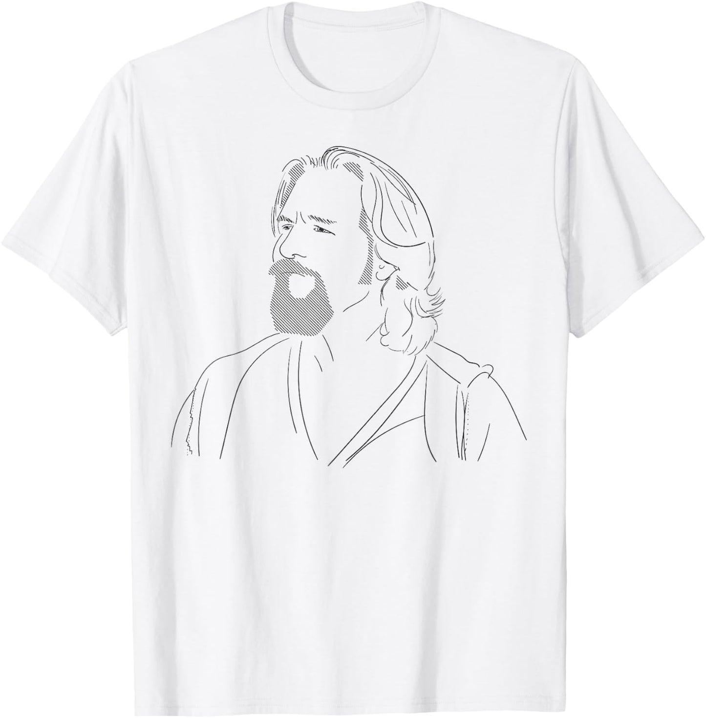 Sketch of the portrait of Big Lebowski The Dude , white, S T-Shirt - T-Shirt | White