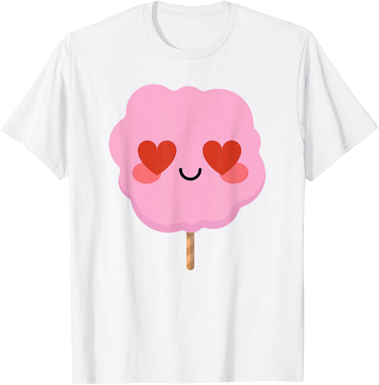 Cotton Candy Heart Eye Shirt T-Shirt - T-Shirt | White