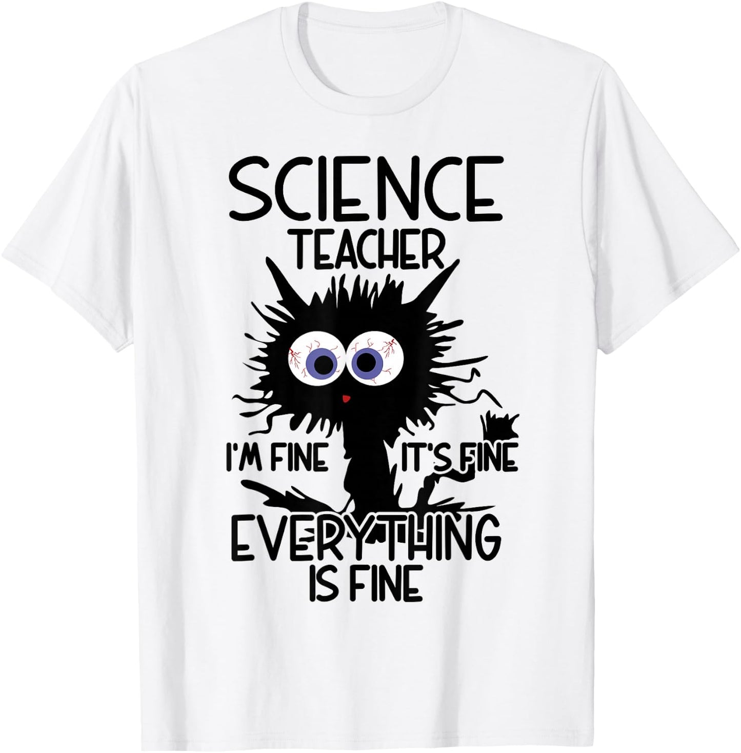 Science Teacher Appreciation Merch -Adults, -Youth Grey Classic Fit Modern Science Theme Cartoon T-Shirt - T-Shirt | White