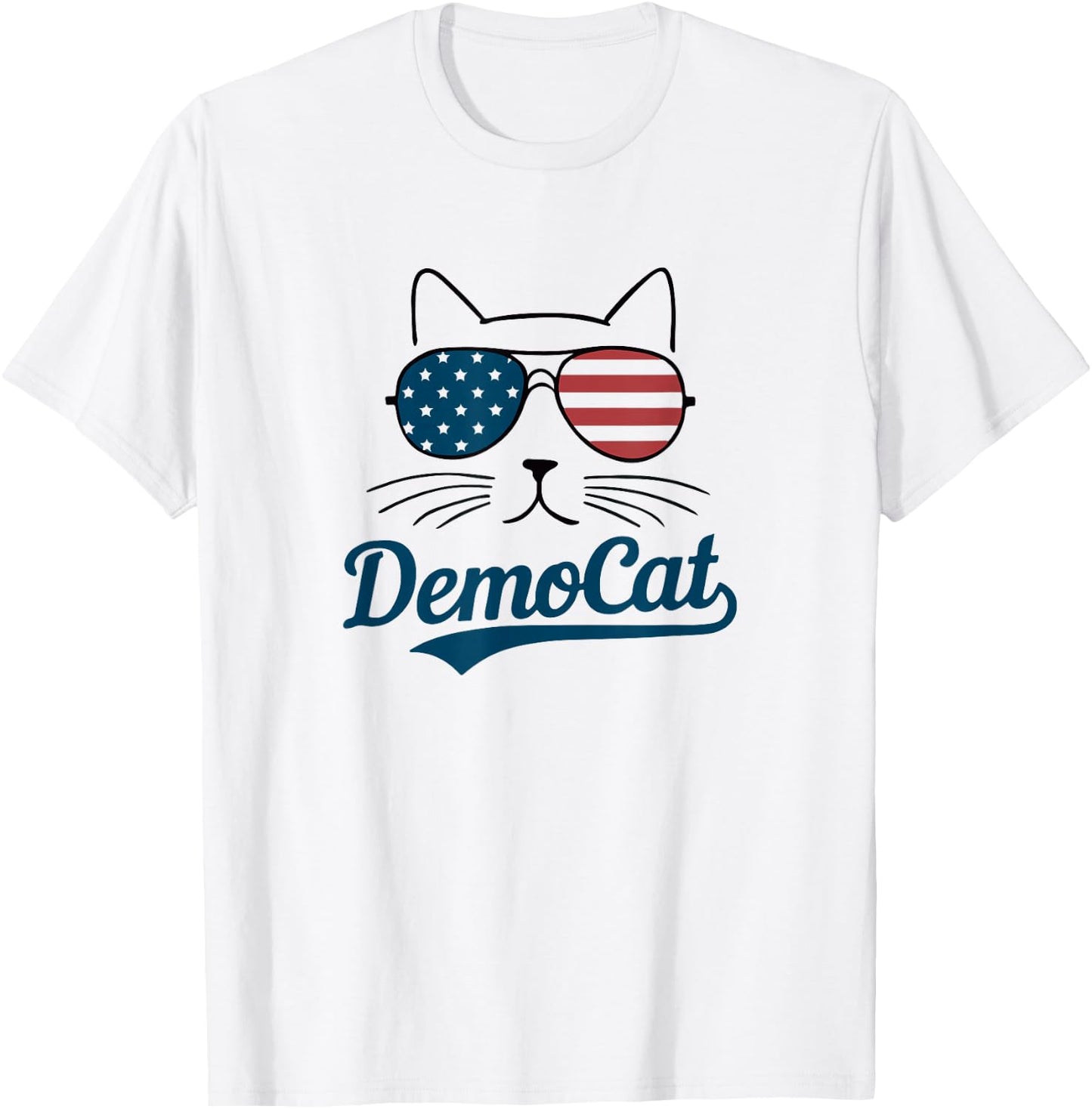 Democat Funny Democrat Cat T-Shirt - T-Shirt | White