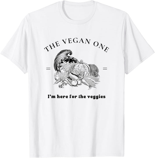 KCreations Vegan Thanksgiving Quote , -Adults & Kids, White, Small, Short Sleeve, Classic Fit, Cotton 60% Polyester 40% T-Shirt - T-Shirt | White