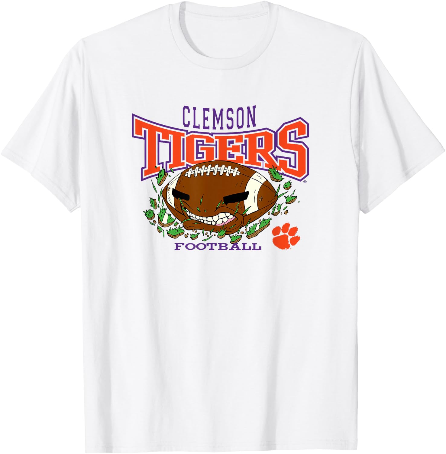 Clemson Tigers Football Bite White Officially Licensed T-Shirt - T-Shirt | White