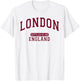 London England Settled 43 AD Vintage Sports Burgundy T-Shirt - T-Shirt | White
