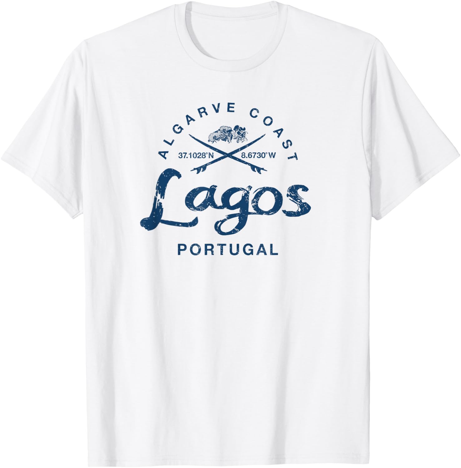 Portugal Lagos Surfing Vintage T-Shirt - T-Shirt | White
