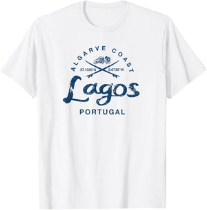 Portugal Lagos Surfing Vintage T-Shirt - T-Shirt | White