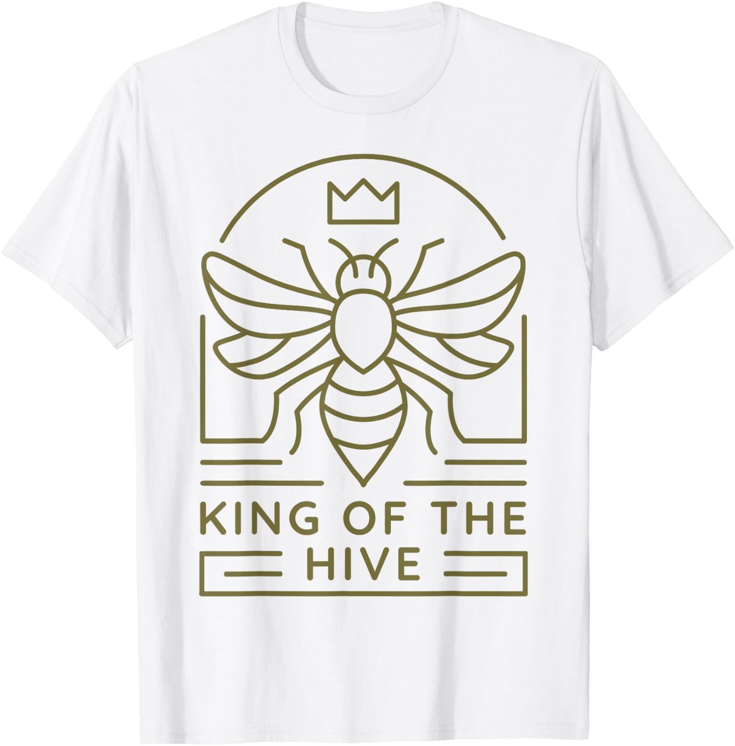King Of The Hive Shirt Men Bee Lover Husband Beekeeper T-Shirt - T-Shirt | White