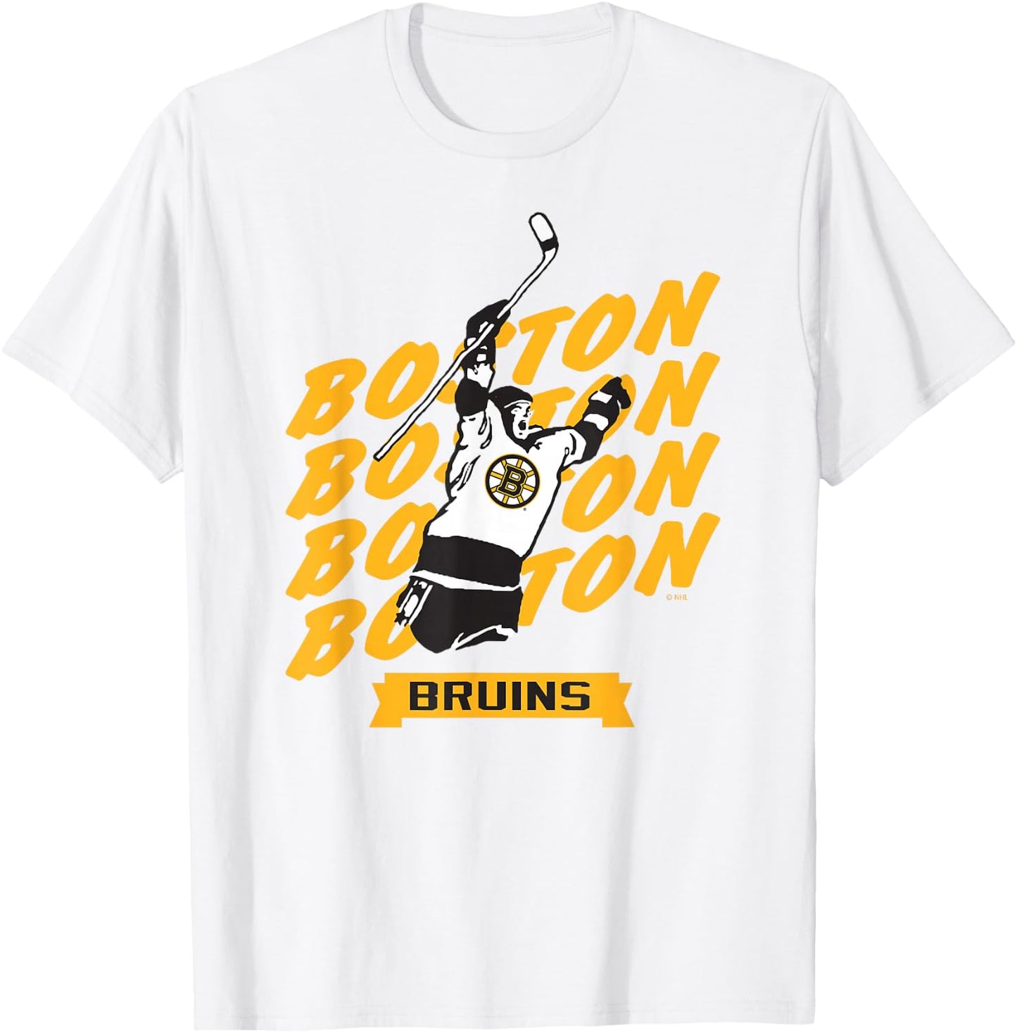 Boston Bruins Graffiti Gray Officially Licensed T-Shirt - T-Shirt | White