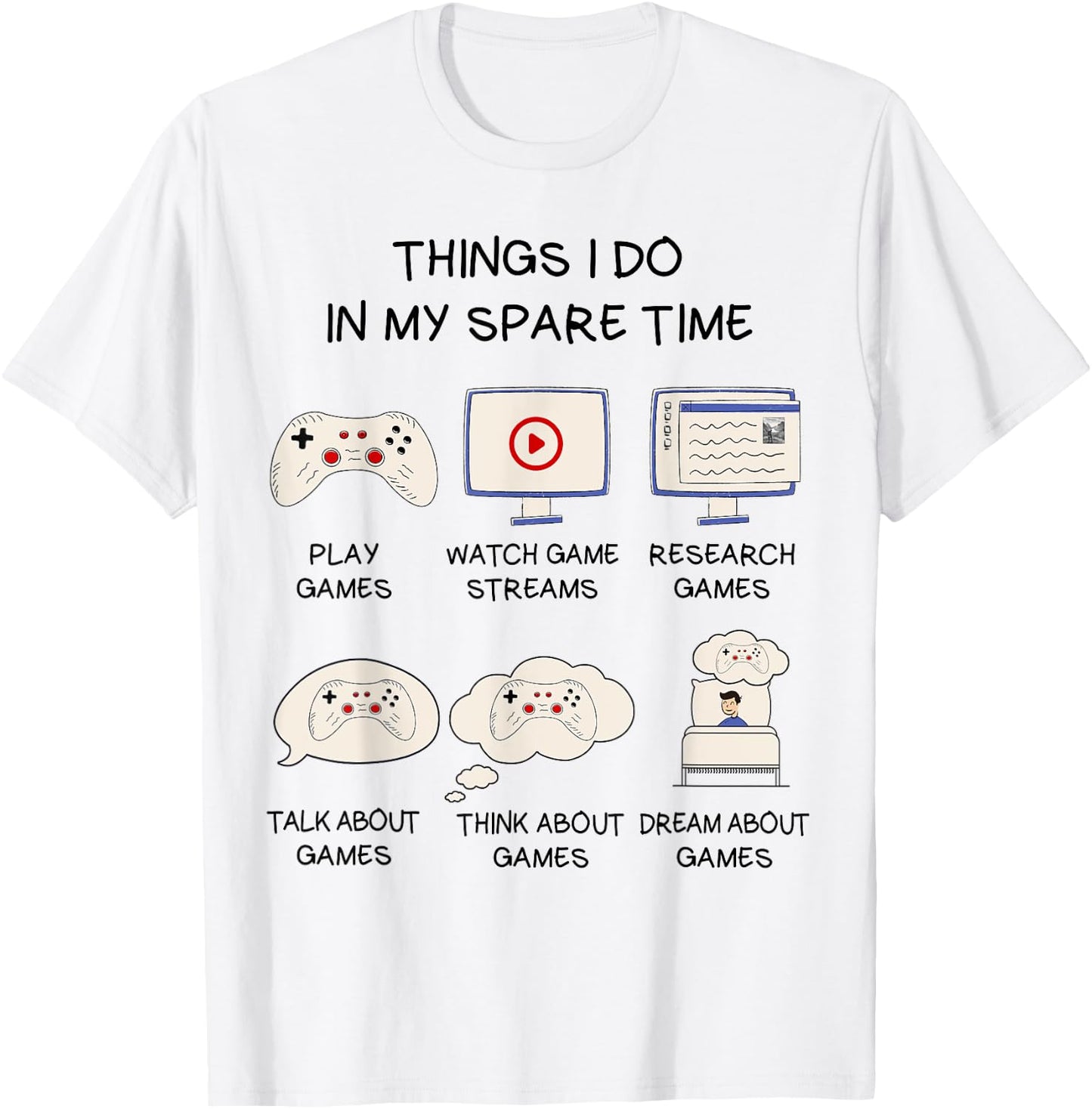 Funny Gaming Shirt For Teen Boys Men In My Spare Time Gamer T-Shirt - T-Shirt | White