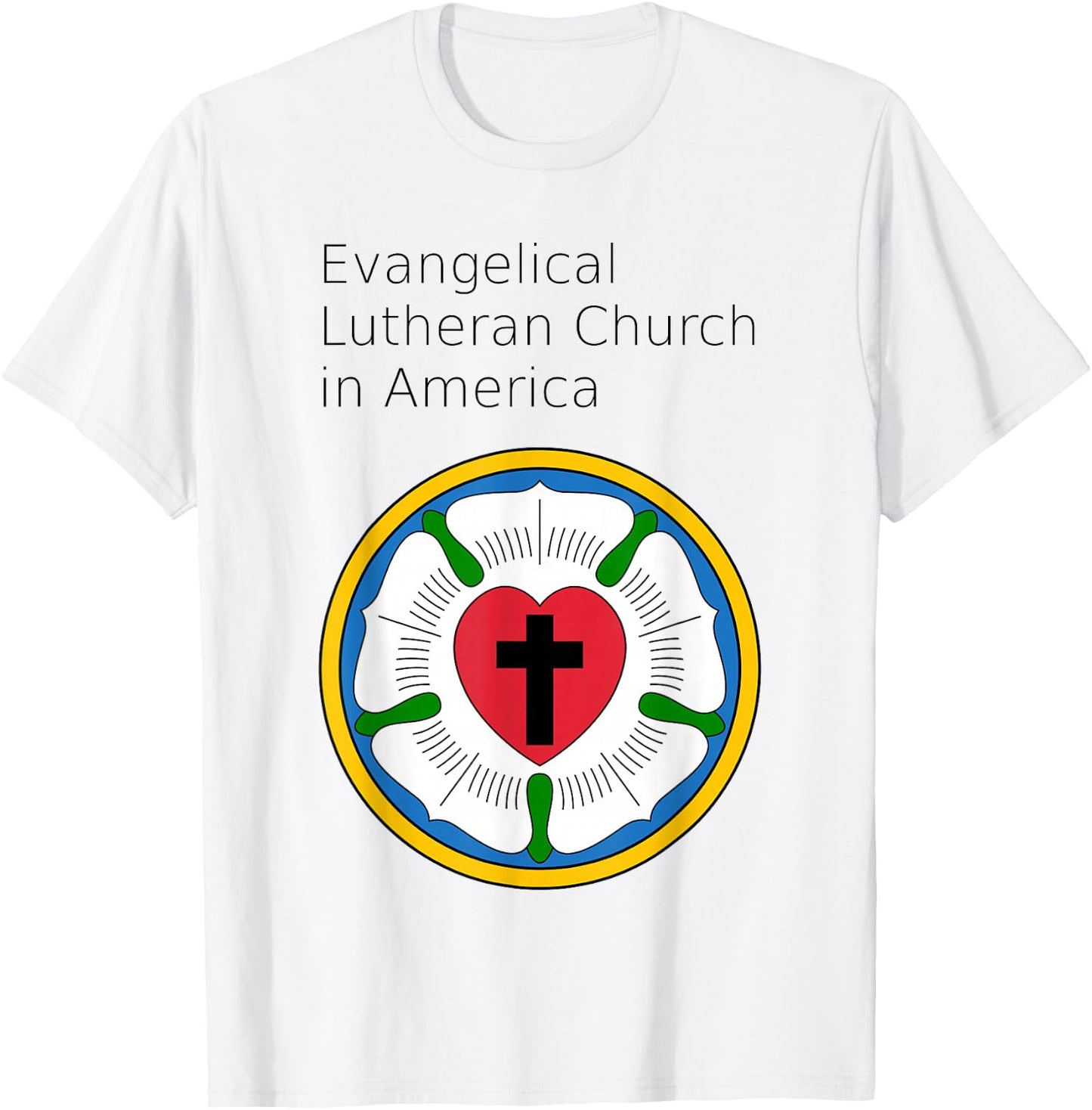 ELCA Rose Seal Logo of the Evangelical Lutheran Church in America T-Shirt - T-Shirt | White
