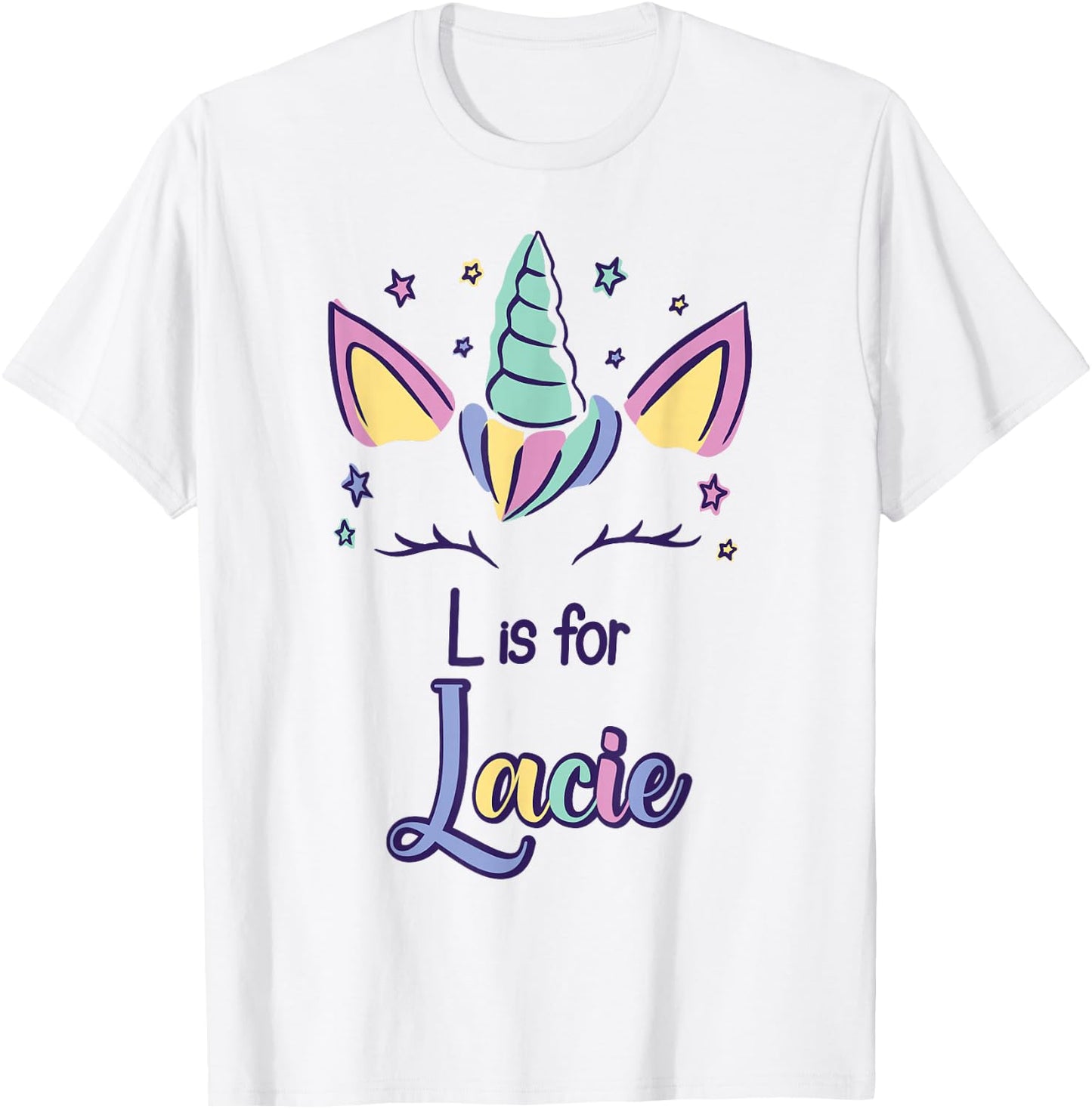 First Name Lacie Personalized L Is For Lacie T-Shirt - T-Shirt | White