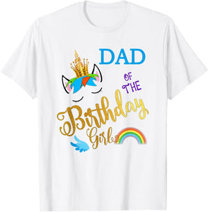 Dad of The Birthday for Girl Daddy Unicorn First Birthday T-Shirt - T-Shirt | White
