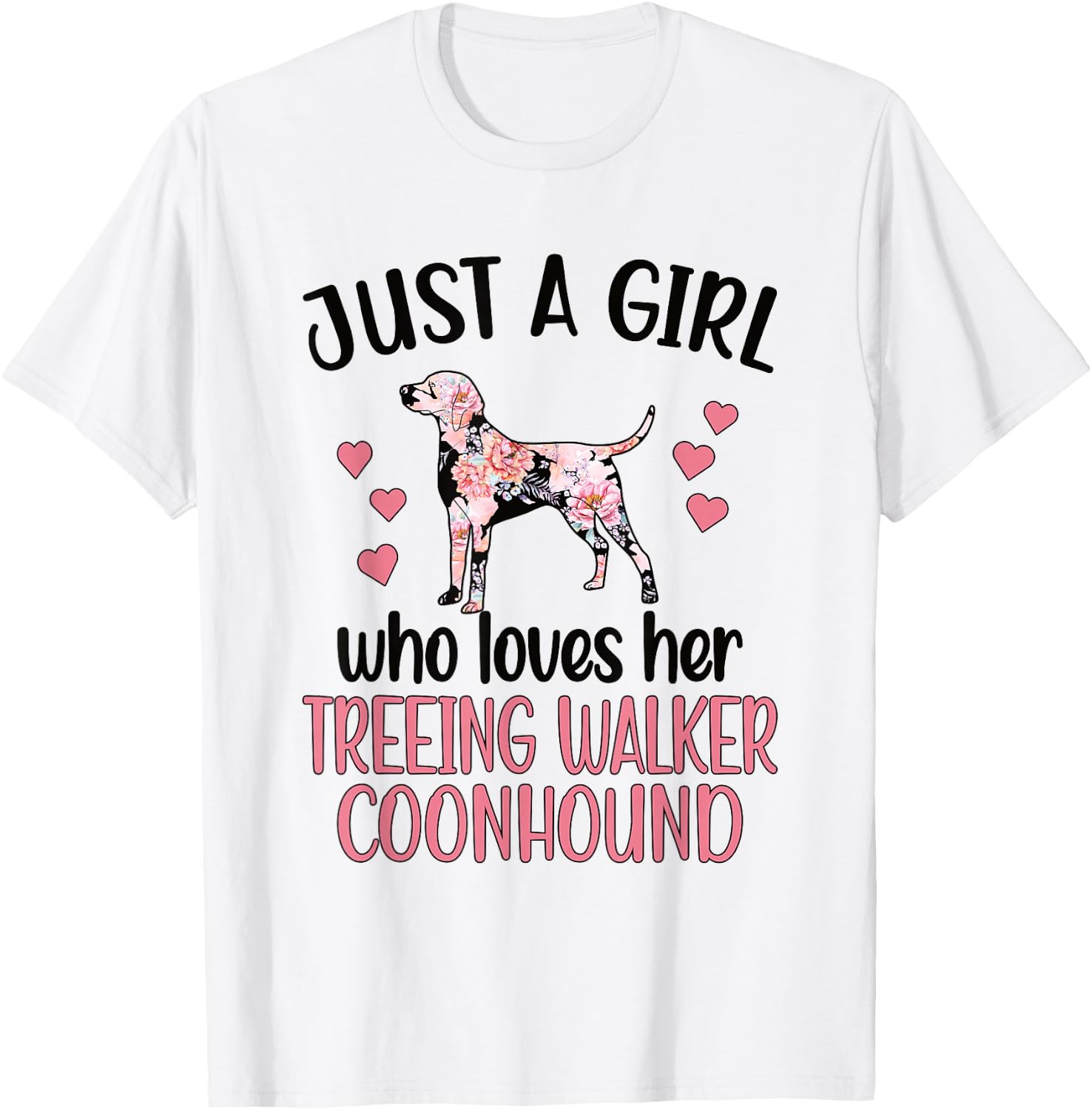 Girl Who Loves Her Treeing Walker Coonhound Mom T-Shirt - T-Shirt | White
