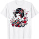 Geisha Beauty Blossom Art Traditional Japanese Culture , white, S T-Shirt - T-Shirt | White