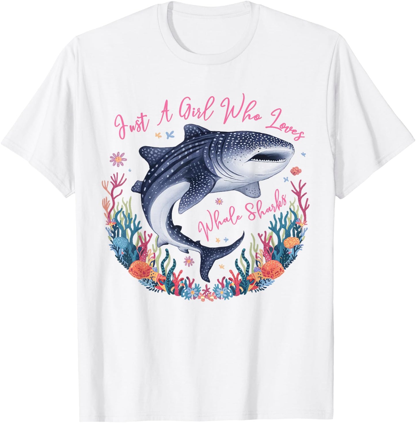 Just a Girl Who Loves Whale Sharks Cute Marine Biology T-Shirt - T-Shirt | White