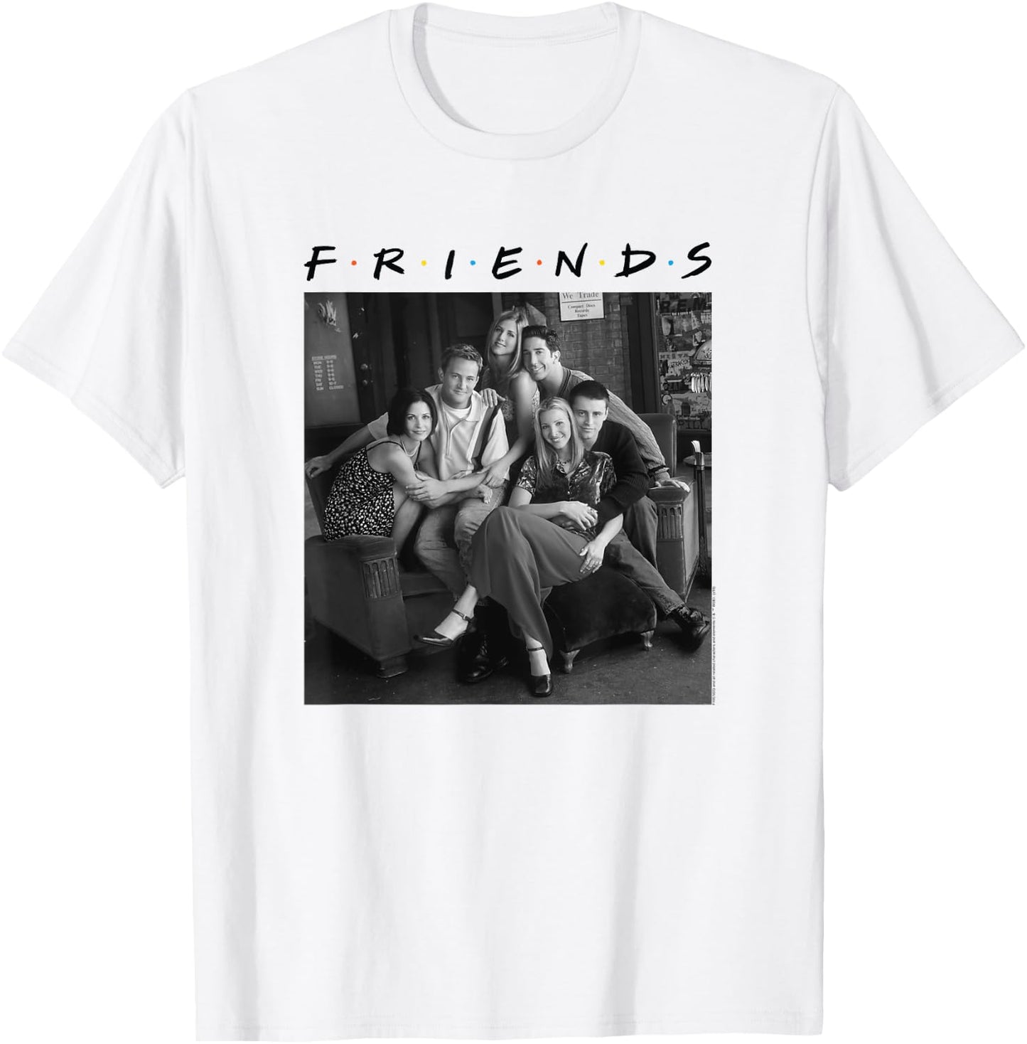 Friends Group Photo 6 BW , white, S T-Shirt - T-Shirt | White