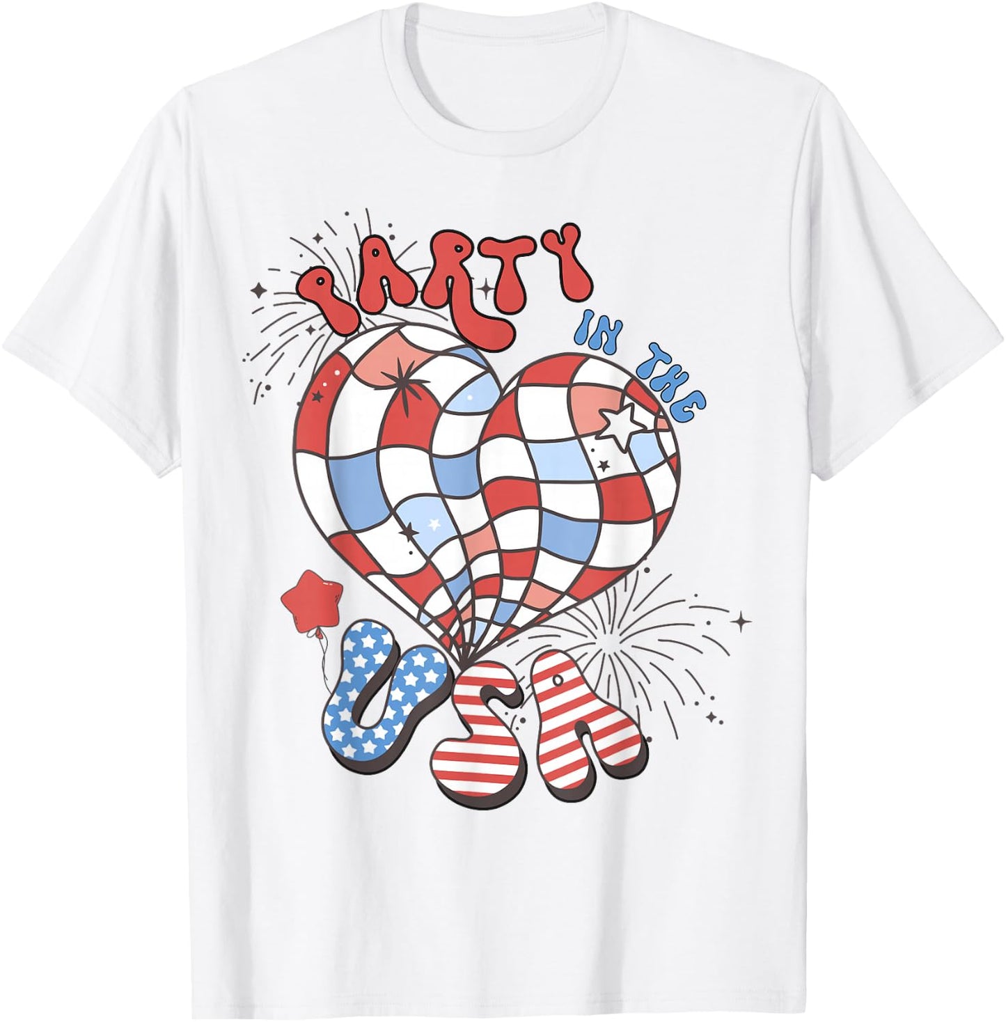 Party in The USA 4th of July America Independence Girl Women T-Shirt - T-Shirt | White