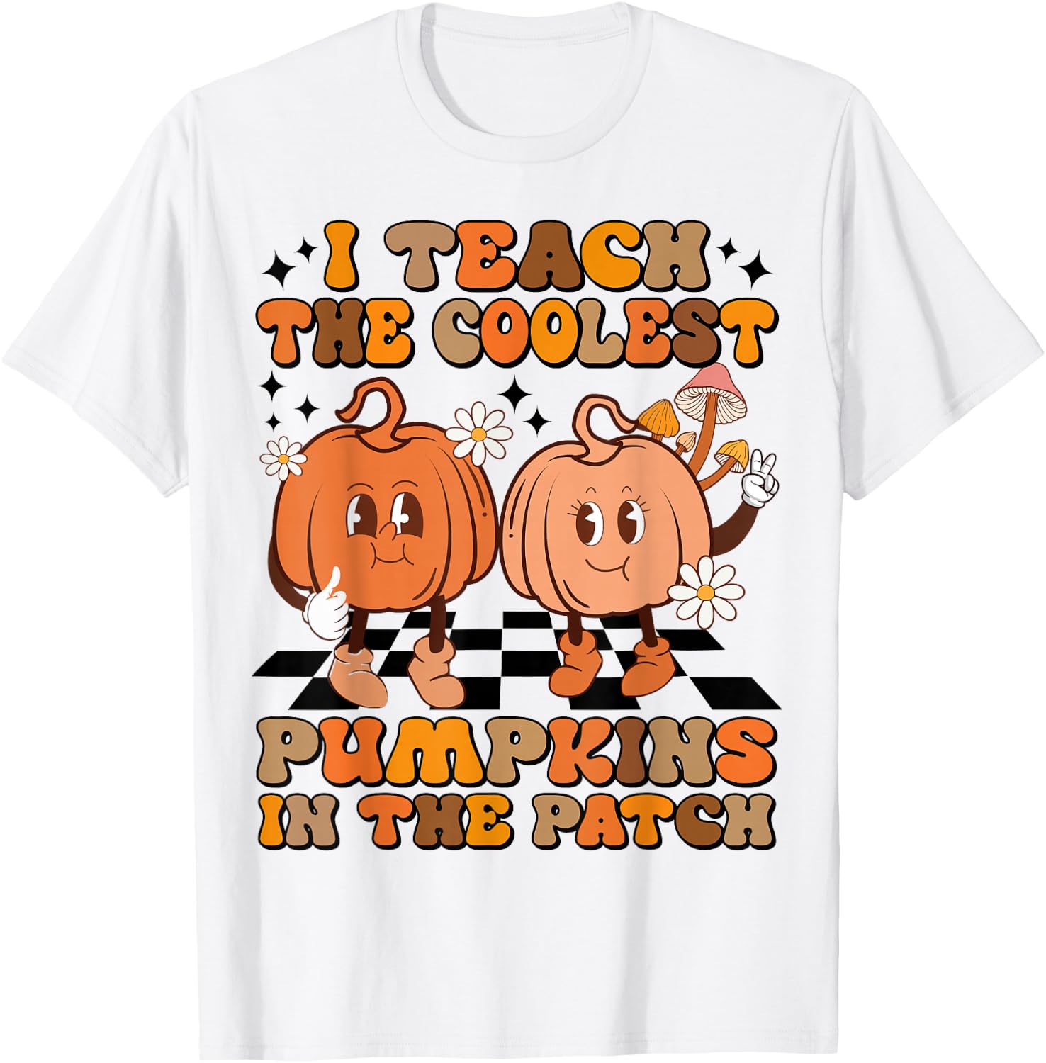 I Teach The Coolest Pumpkins In The Patch Teacher Halloween T-Shirt - T-Shirt | White