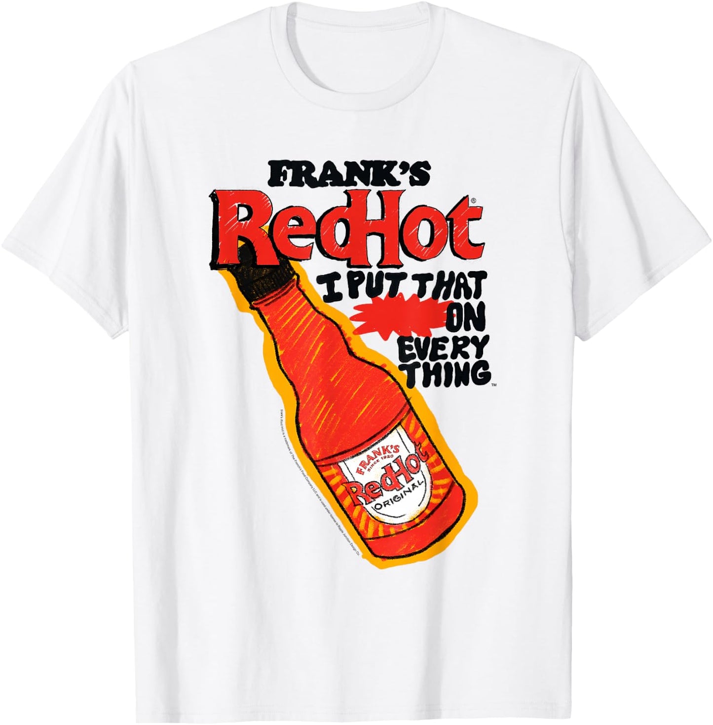Frank’s RedHot Sauce Original Bottle Illustration T-Shirt - T-Shirt | White