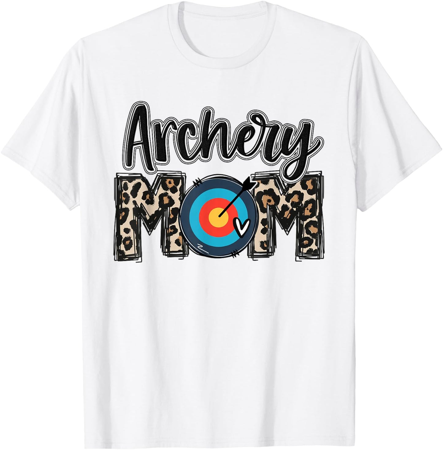 Leopard Archery Mom Bow Arrow USA Archery Mama Hunter T-Shirt - T-Shirt | White