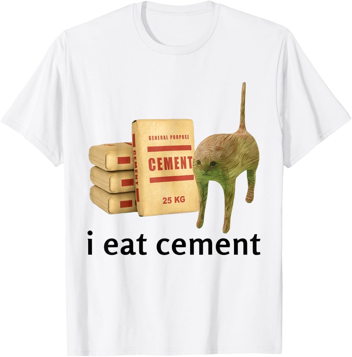 I Eat Cement Cat Shirt Kids Funny Dank Cat Meme T-Shirt - T-Shirt | White