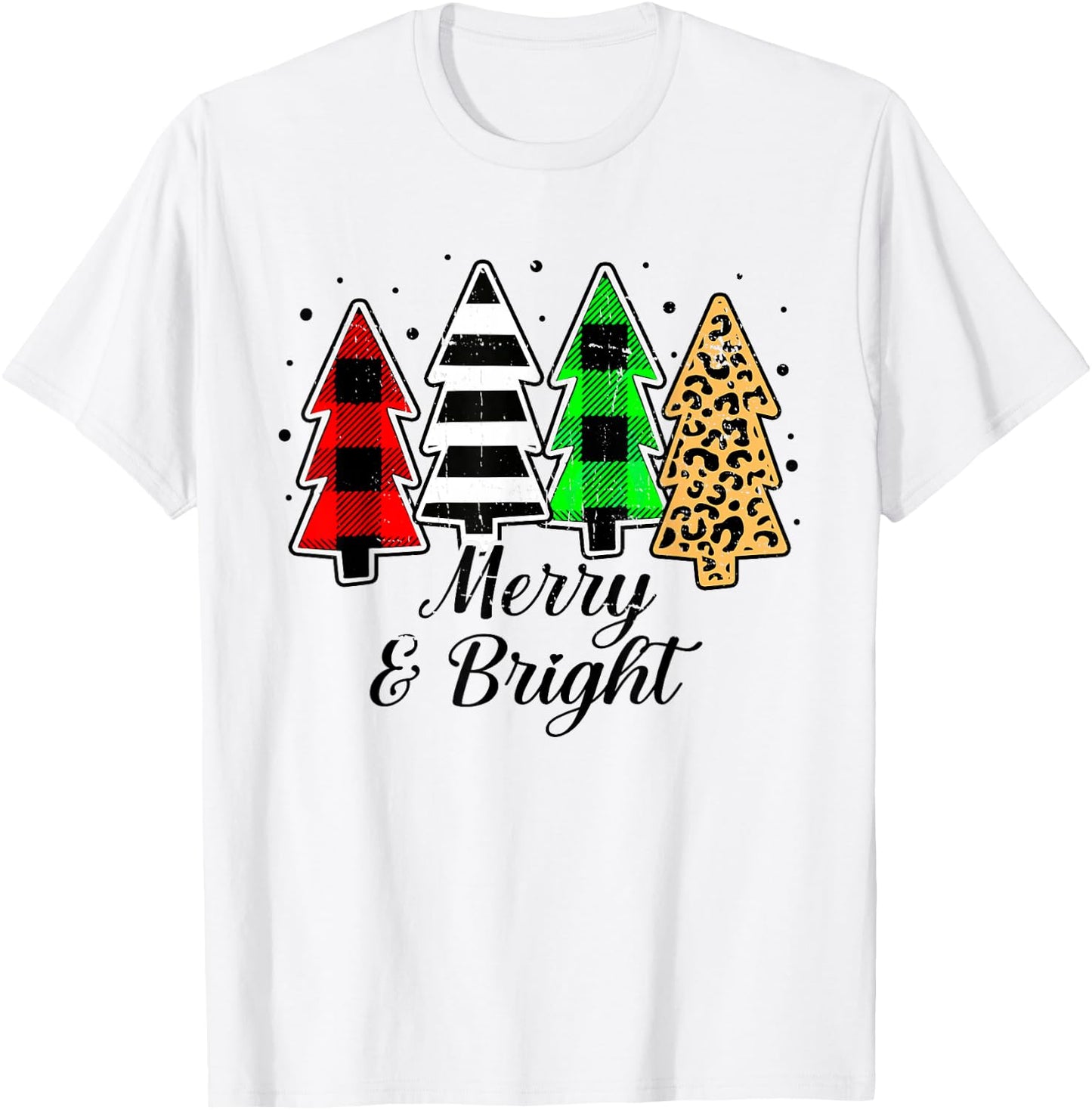Merry and bright christmas family pajamas matching men women T-Shirt - T-Shirt | White