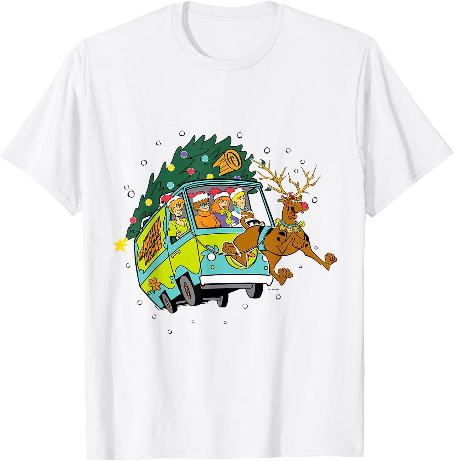 Christmas Scooby Doo Mystery Machine Reindeer Gang T-Shirt - T-Shirt | White