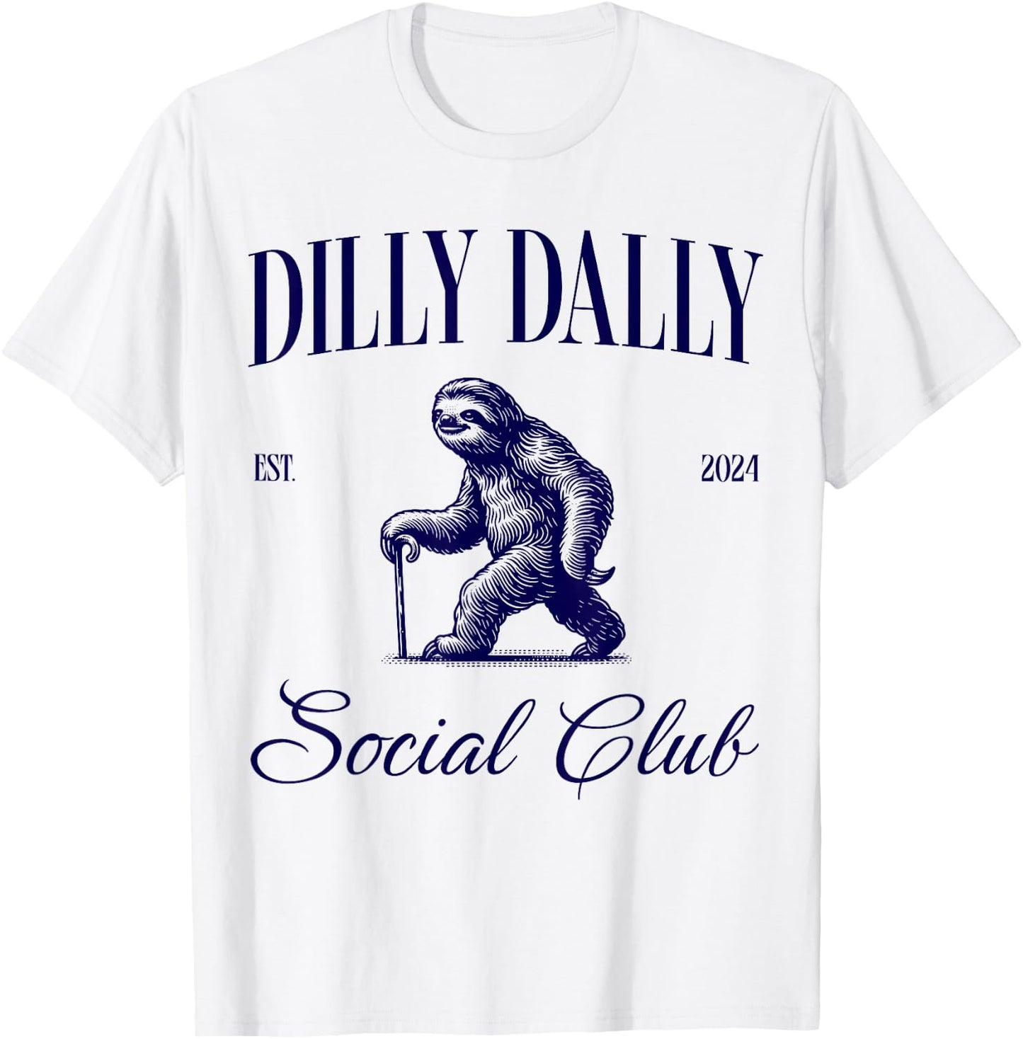 Dilly Dally Social Club Sloth T-Shirt - T-Shirt | White