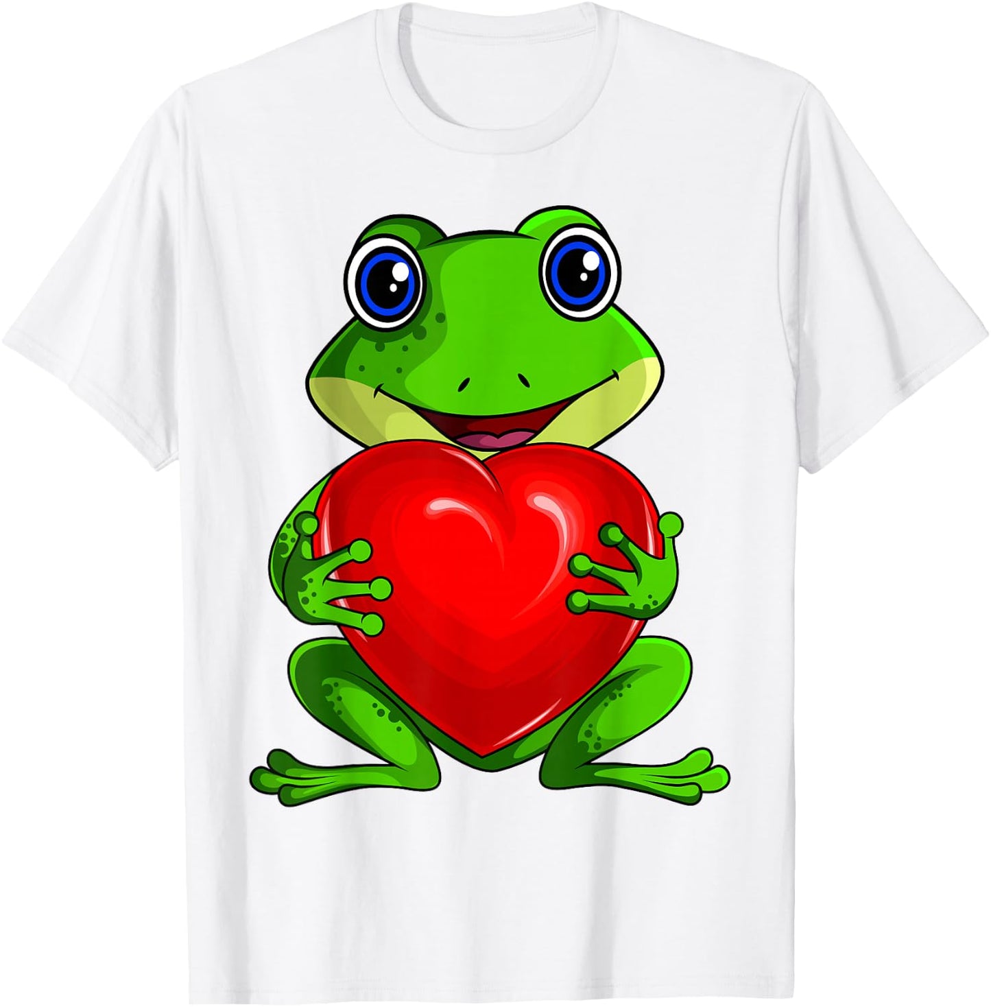 Frog Women's / Girls' Frog , Green T-Shirt - T-Shirt | White