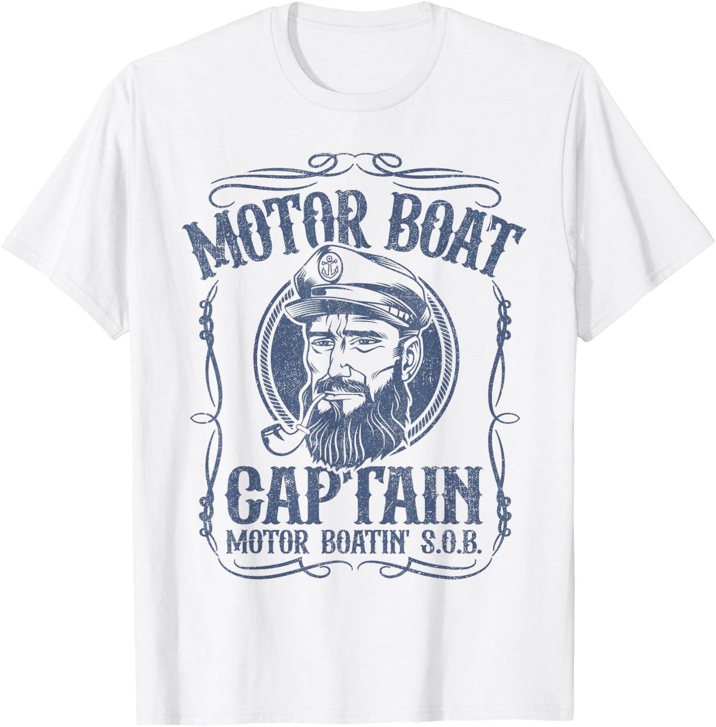 Motor Boat Captain Funny Pontoon Boating Motor Boatin Lake T-Shirt - T-Shirt | White