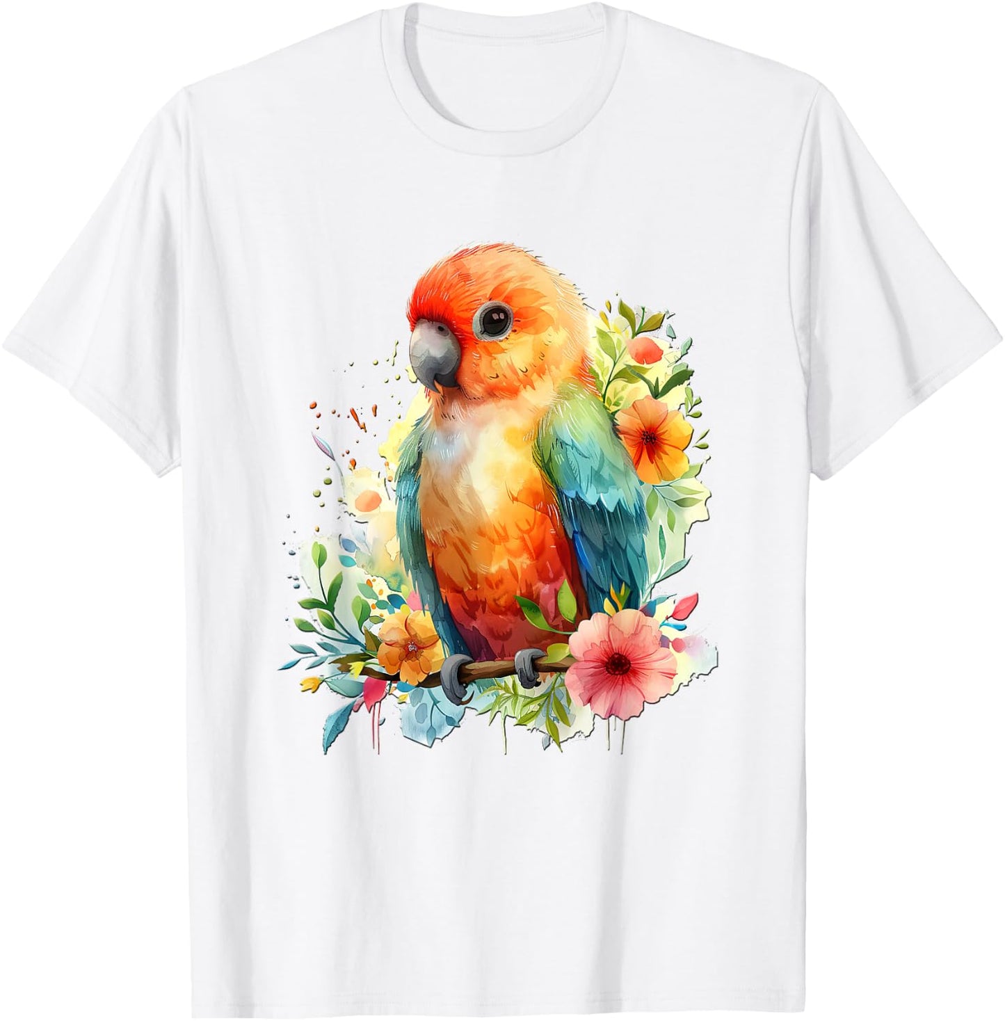 Baby Papagei mit Blumen süße Papageien Mädchen Tochter Sohn T-Shirt - T-Shirt | White