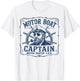 Vintage Motor Boat Captain Funny Pontoon Boating Lake T-Shirt - T-Shirt | White