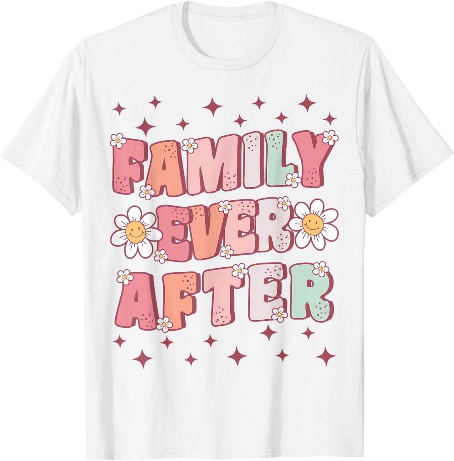 Family Ever After Cute Groovy Adoption Day for Adopted Kids T-Shirt - T-Shirt | White