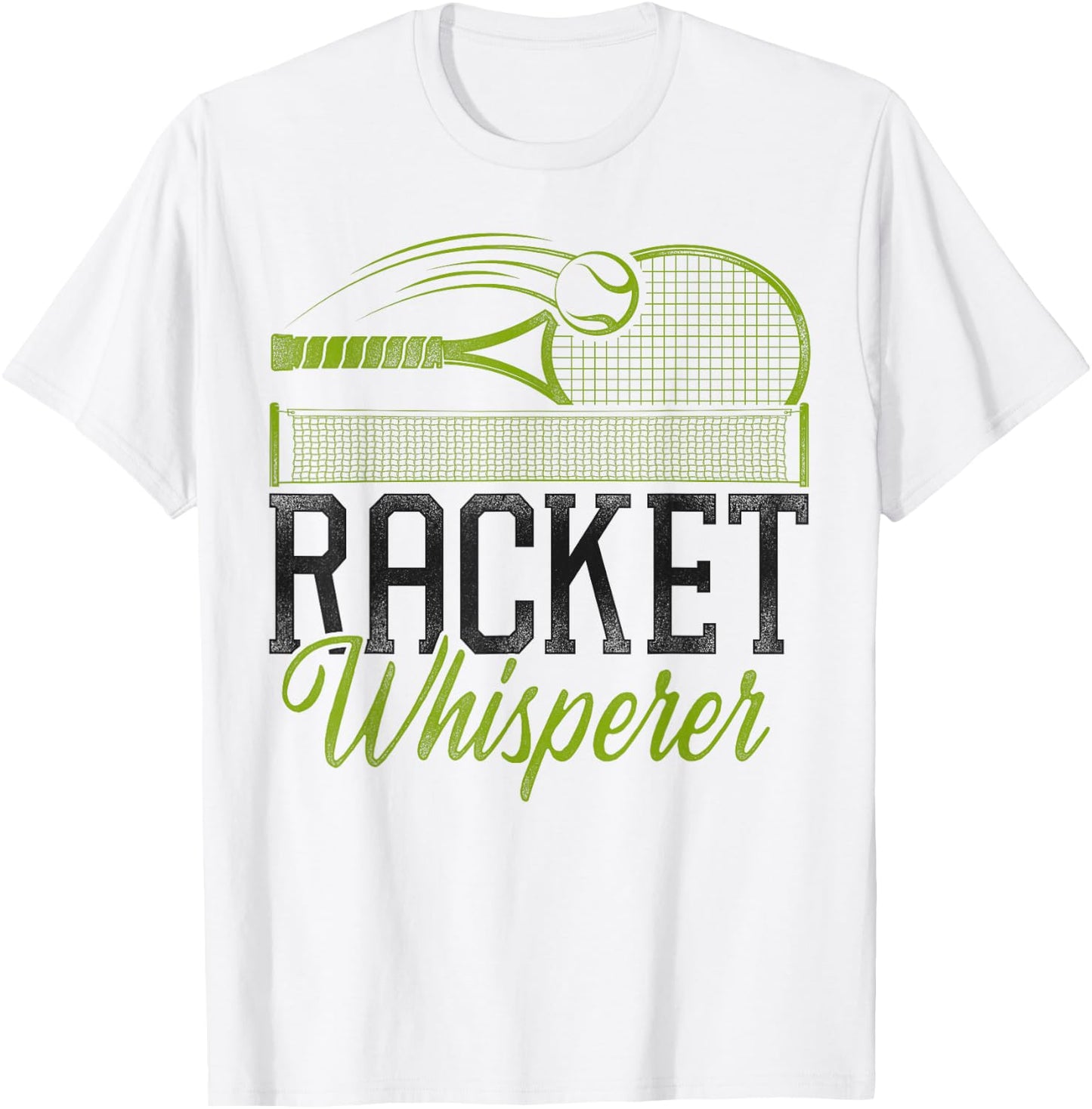Funny Tennis Player Racket Pun Racket Whisperer T-Shirt - T-Shirt | White