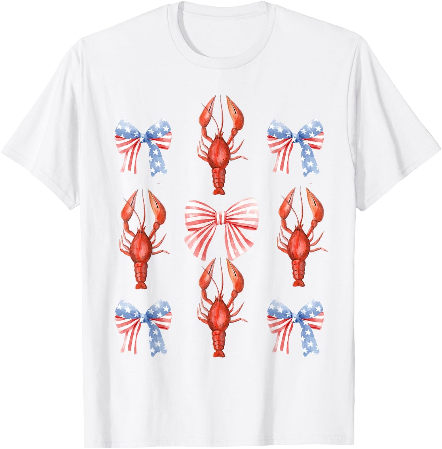 Lobster Red White Blue 4th Of July Party Sea Ocean Nautical T-Shirt - T-Shirt | White