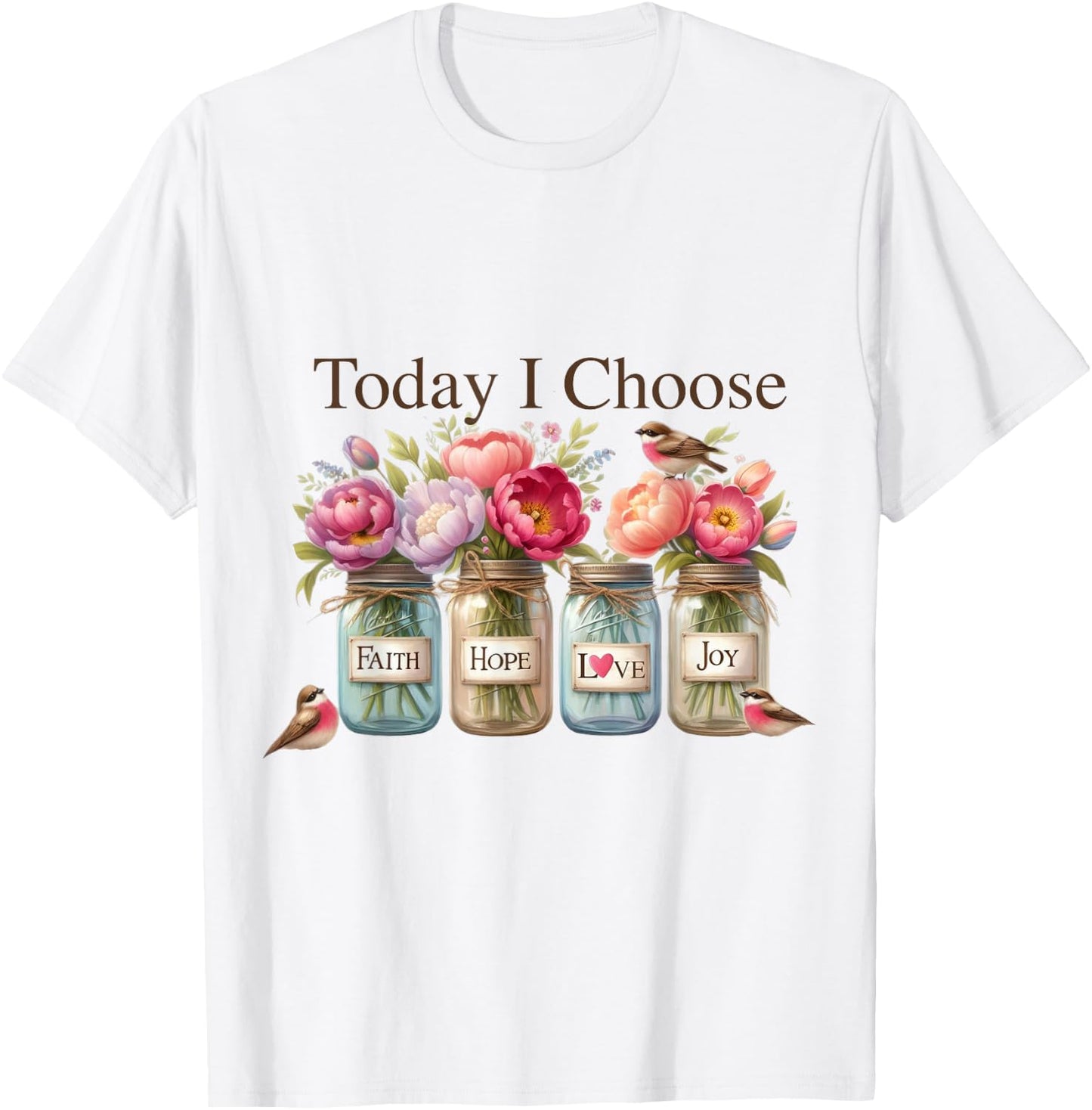 Christian Faith Hope Love Wildflowers Glasses , White T-Shirt - T-Shirt | White