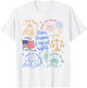 Stars Stripes & Equal Right Doodle USA Political Liberal T-Shirt - T-Shirt | White