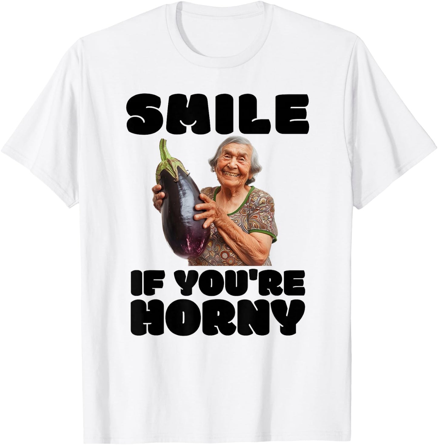 Lustige geile Aubergine Old Lady Unappropriate Peinlich T-Shirt - T-Shirt | White