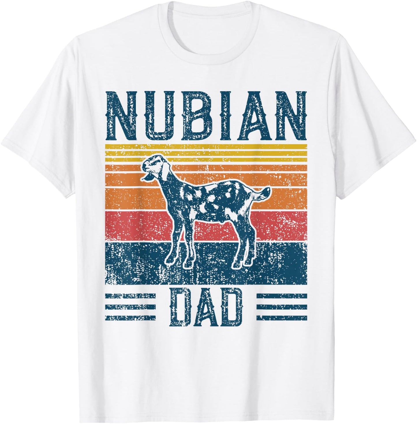 Best Goat Dad Men - Vintage Nubian Goat T-Shirt - T-Shirt | White