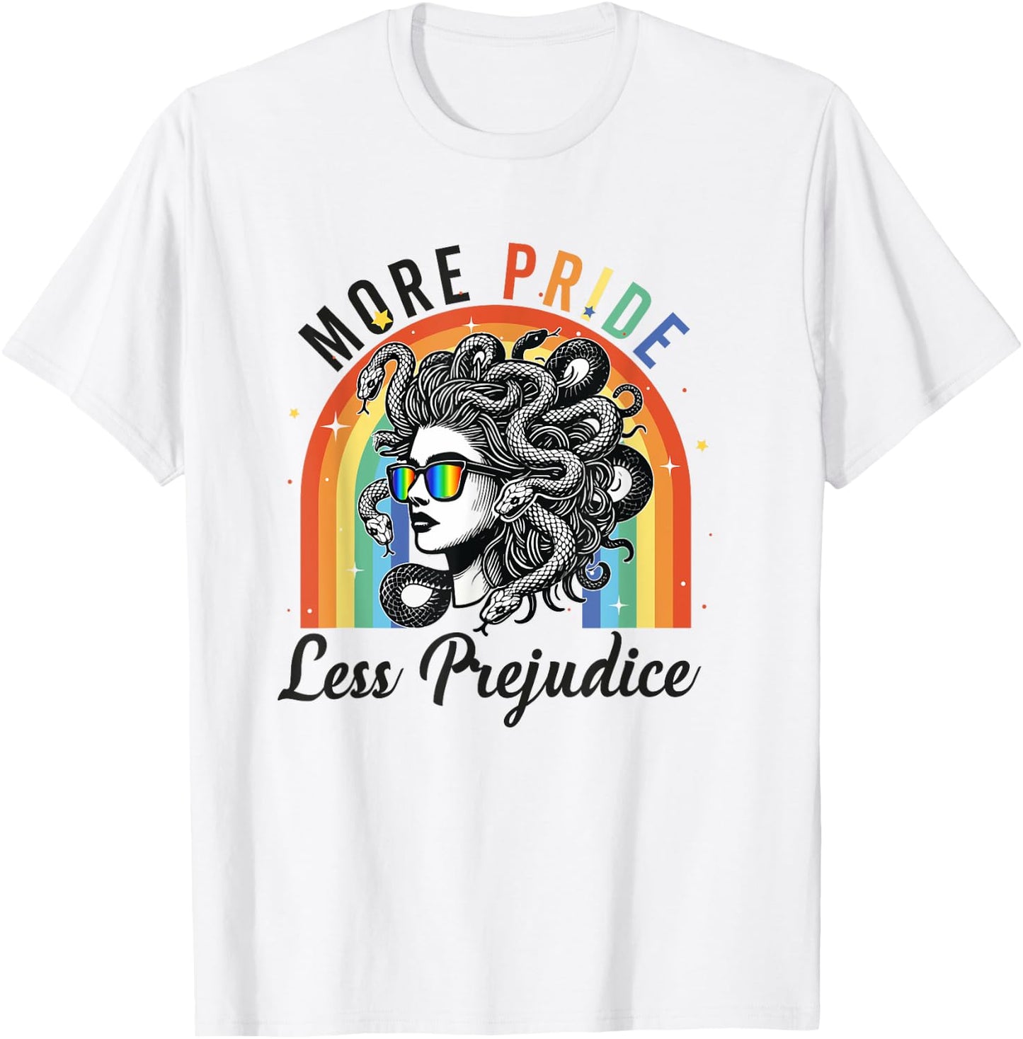More Pride Less Prejudice LGBT Pride Month T-Shirt - T-Shirt | White