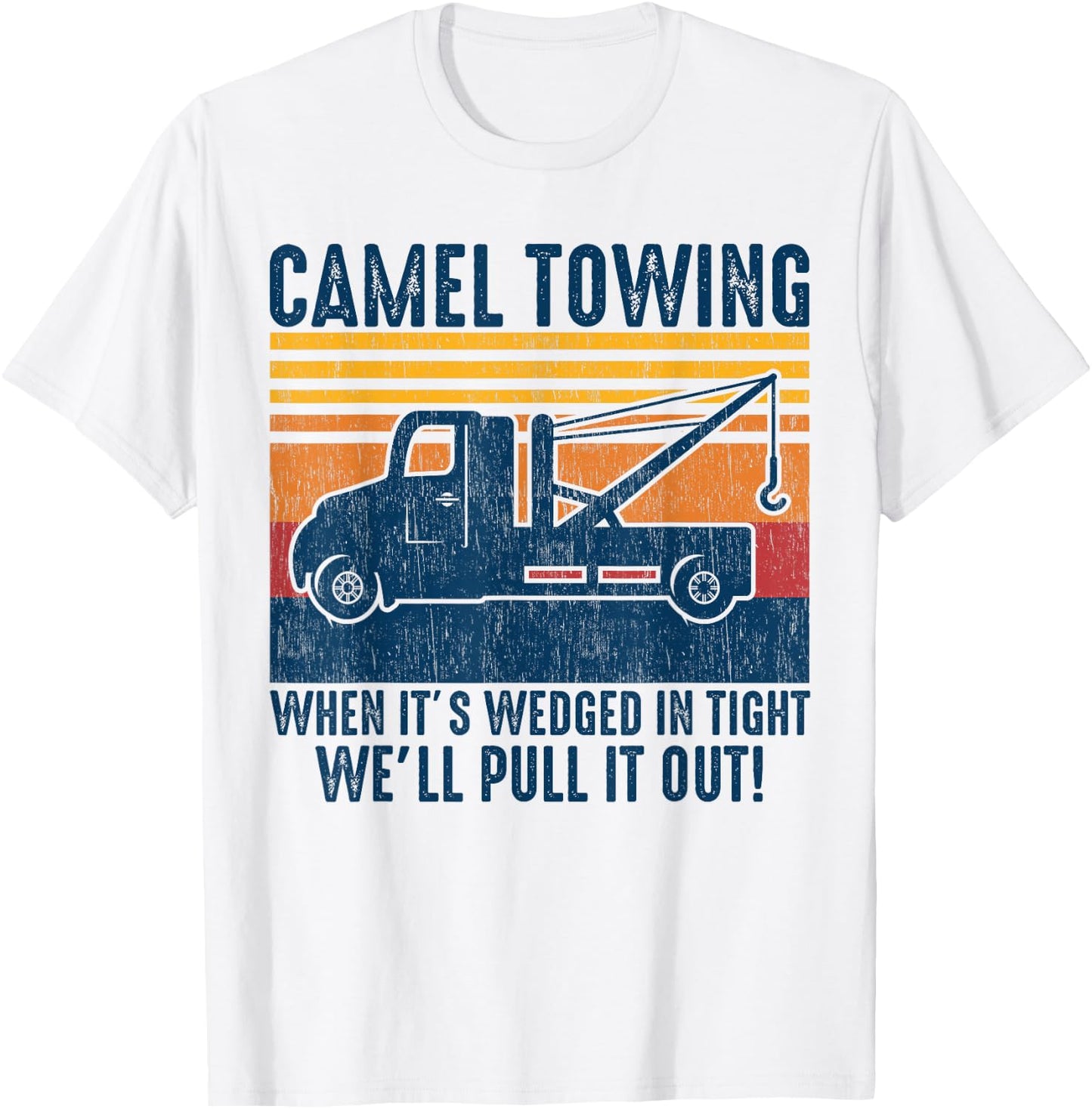 Vintage Camel Towing Funny Tow Truck T-Shirt - T-Shirt | White