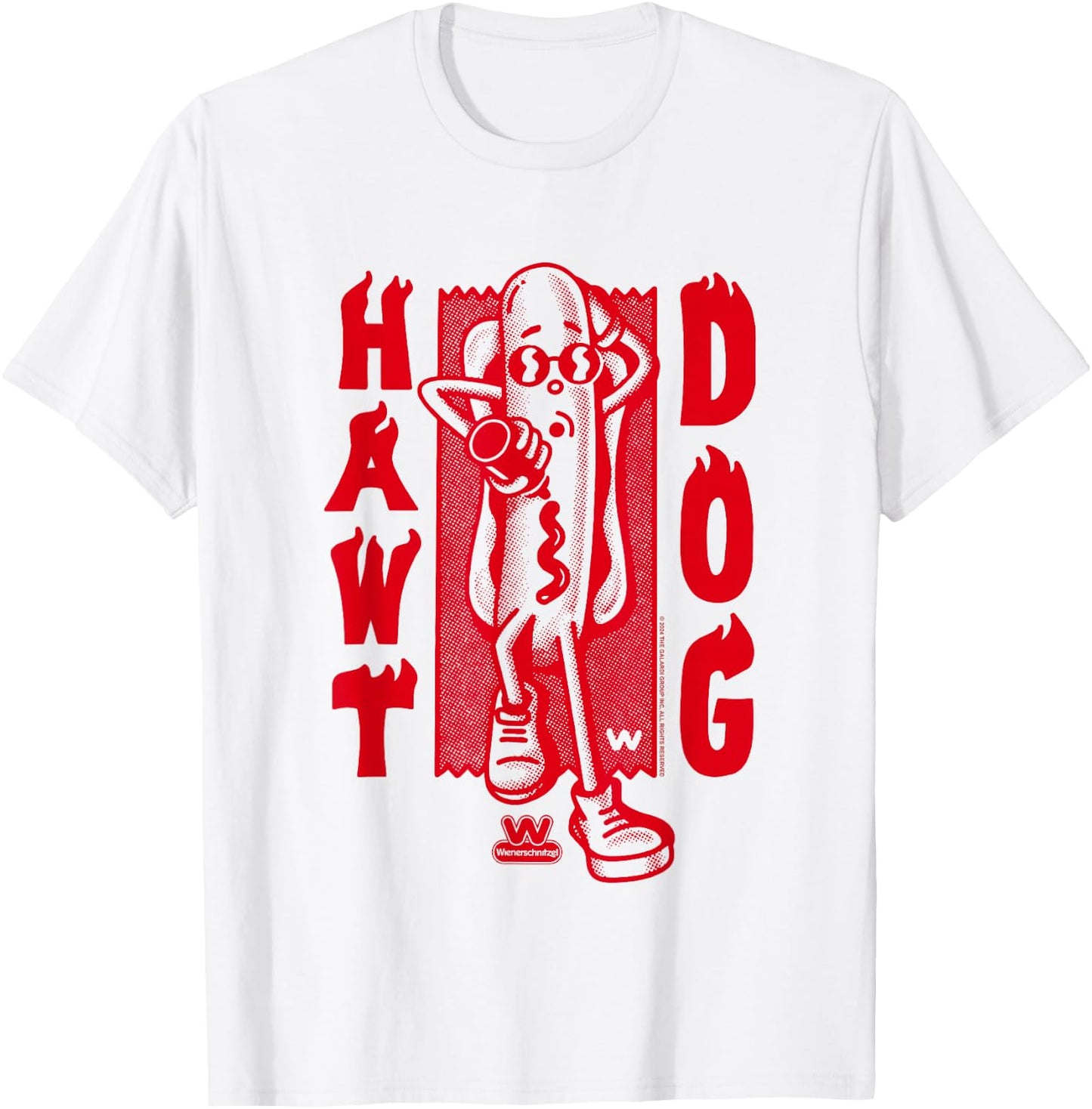 Wienerschnitzel Hawt Dog TDO Sunbathing With Ketchup Vintage T-Shirt - T-Shirt | White