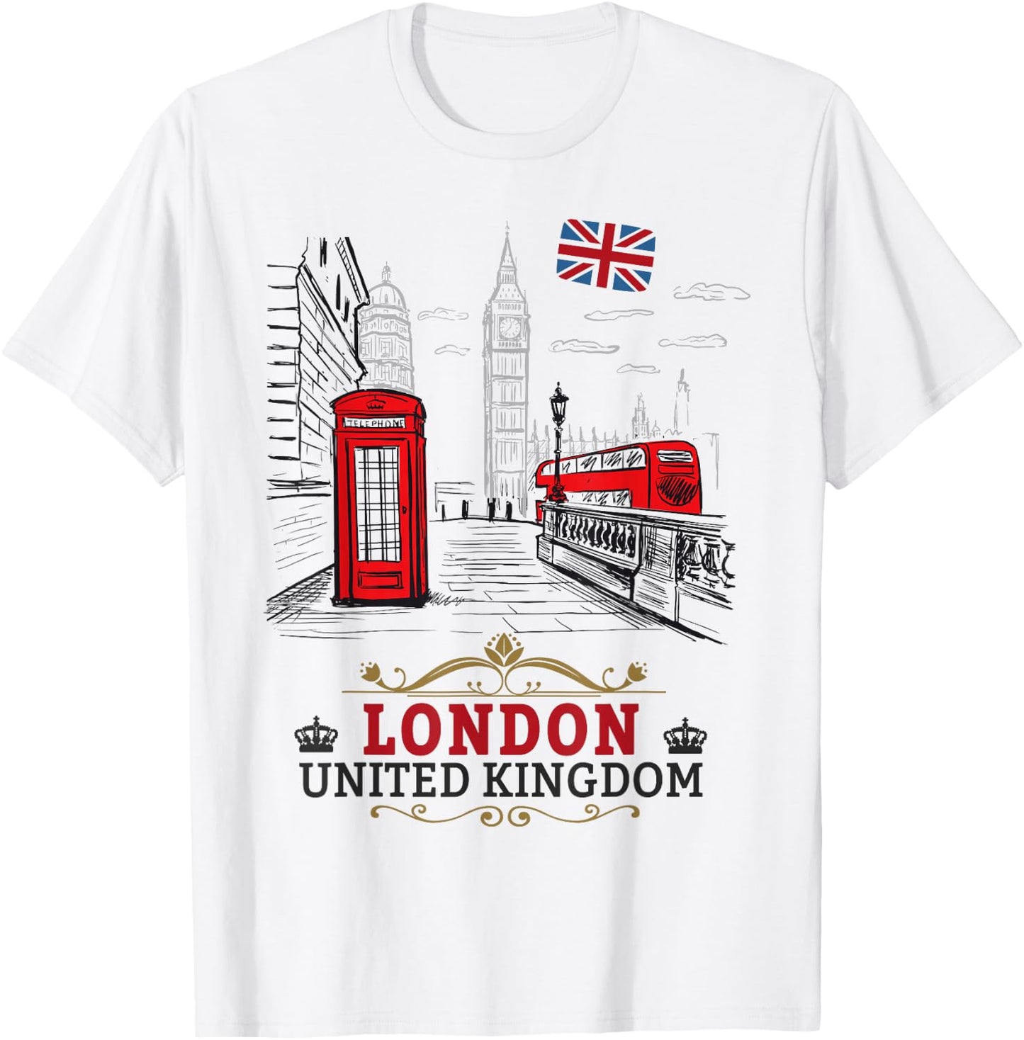 London Souvenir Idea for Children and English British Memorabilia , White T-Shirt - T-Shirt | White