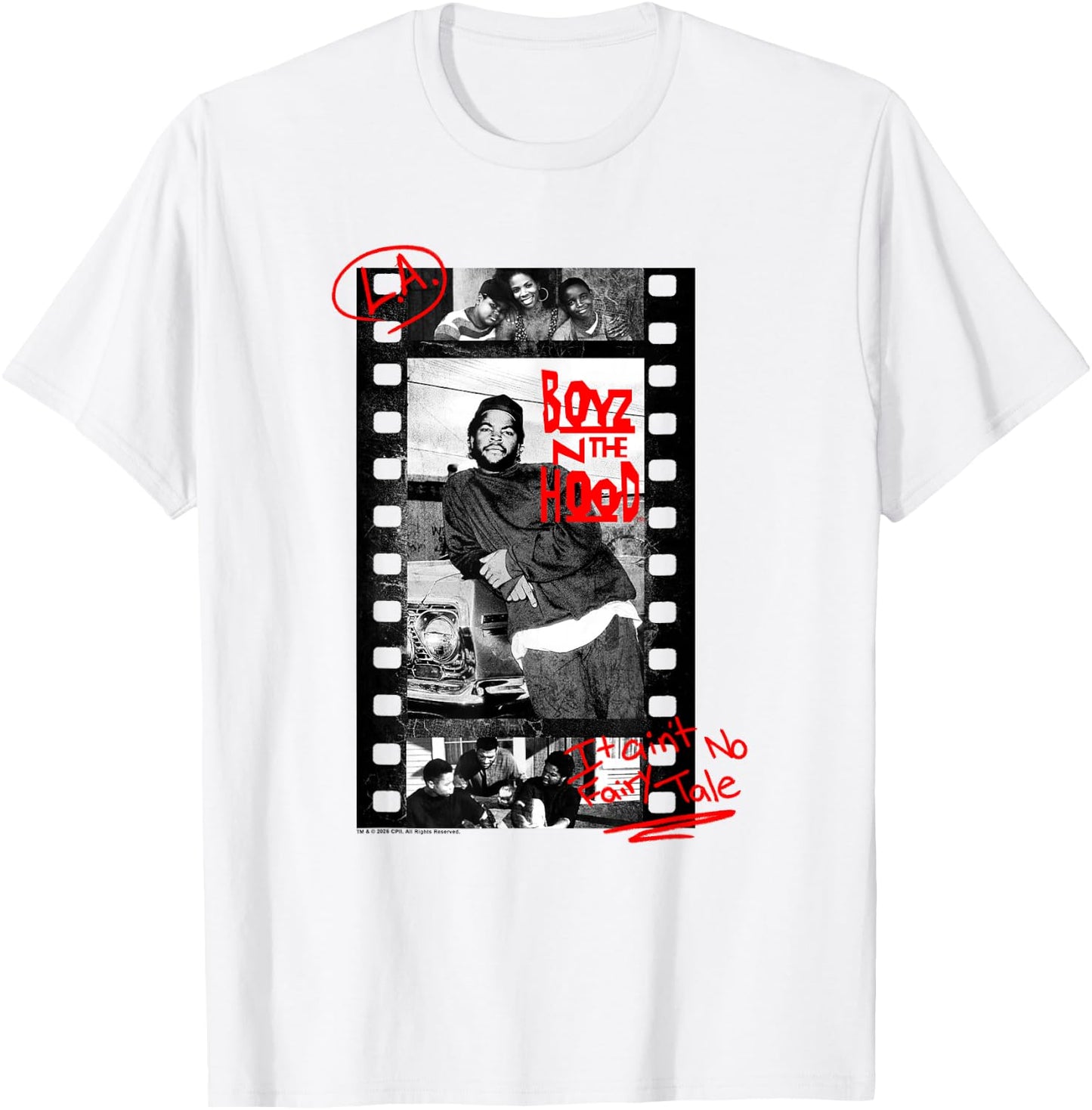 Boyz n The Hood Vintage Marked Up Film Strip 90's Movie T-Shirt - T-Shirt | White