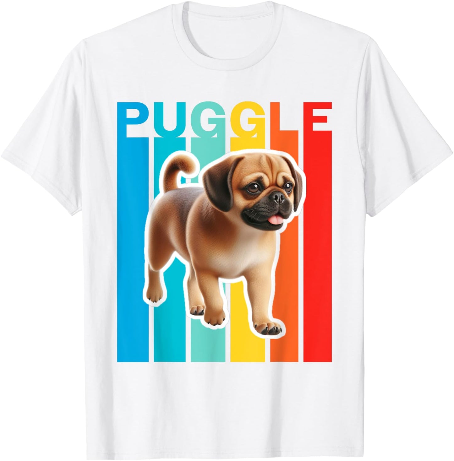 Colorful Puggle T-Shirt - T-Shirt | White